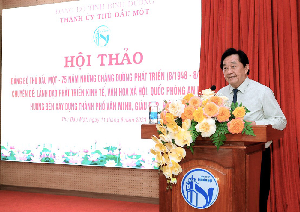 Ông Nguyễn Hoàng Thao-Phó Bí thư Thương trực Tỉnh ủy Phát biểu tổng kết Hội thảo.jpg